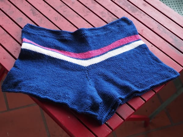 Knitted shorts in Western Bulldogs colours